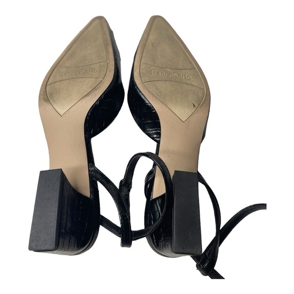 Franco Sarto Women’s Solange Black Croc Embossed Pointed Toe Heels - Picture 6 of 9